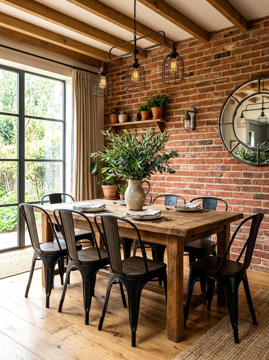 Rustic Wood Table - 30 spring dining table ideas