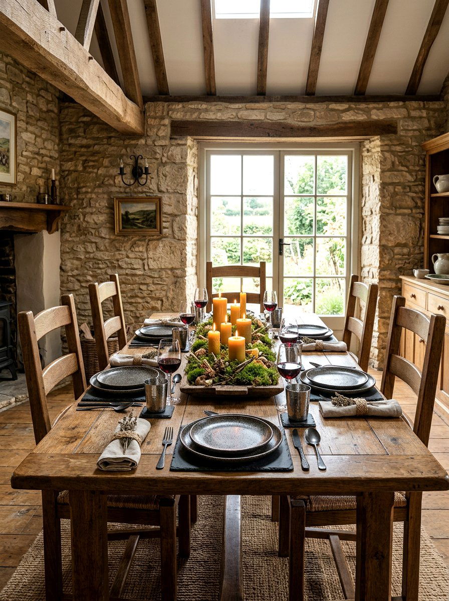 Rustic Wood Table - 30 summer table setting ideas