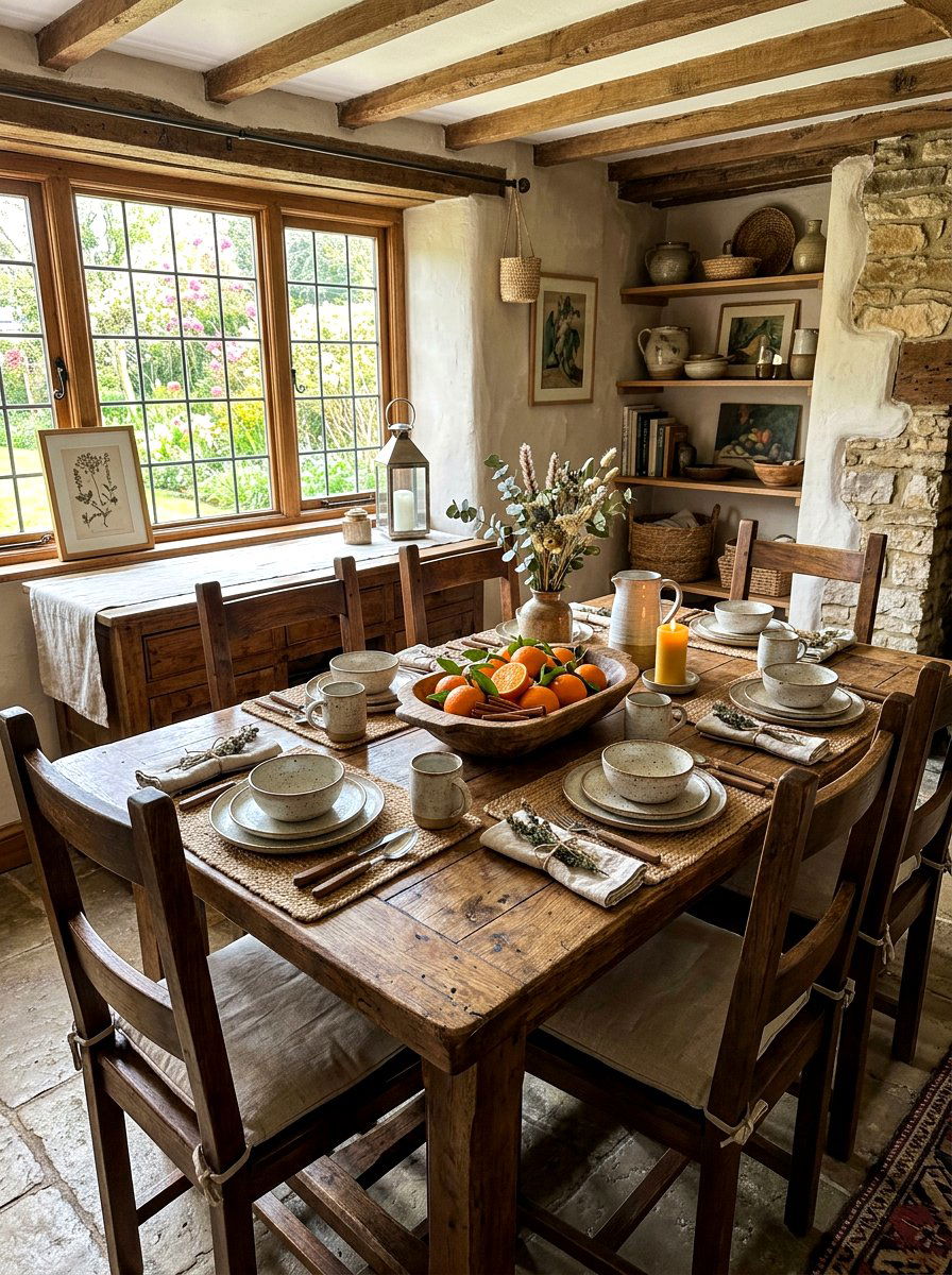 Rustic Wood Table Setup - 30 holiday dining table ideas