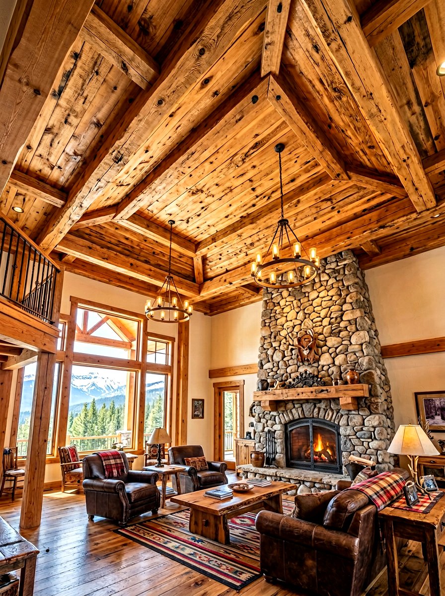 Rustic Wood Tray Ceiling - 30 tray ceiling ideas