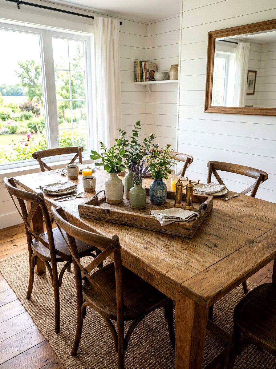 Rustic Wood Tray - 30 dining table decor ideas