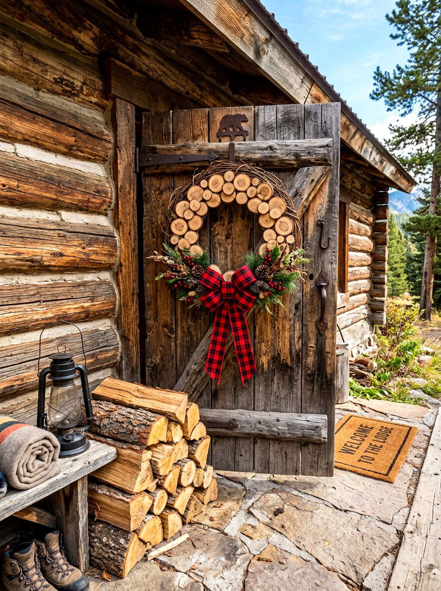 Rustic Wood Wreath - 30 winter wreath ideas
