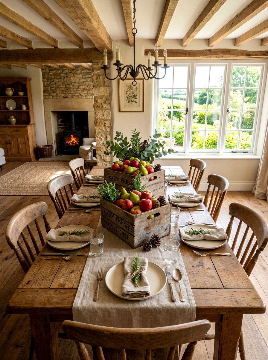 Rustic Wooden Crate Farmhouse Table - 30 fruit market tablescape ideas
