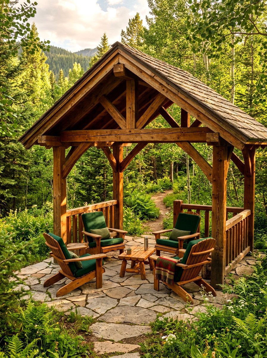 Rustic Wooden Gazebo - 30 cozy gazebo ideas