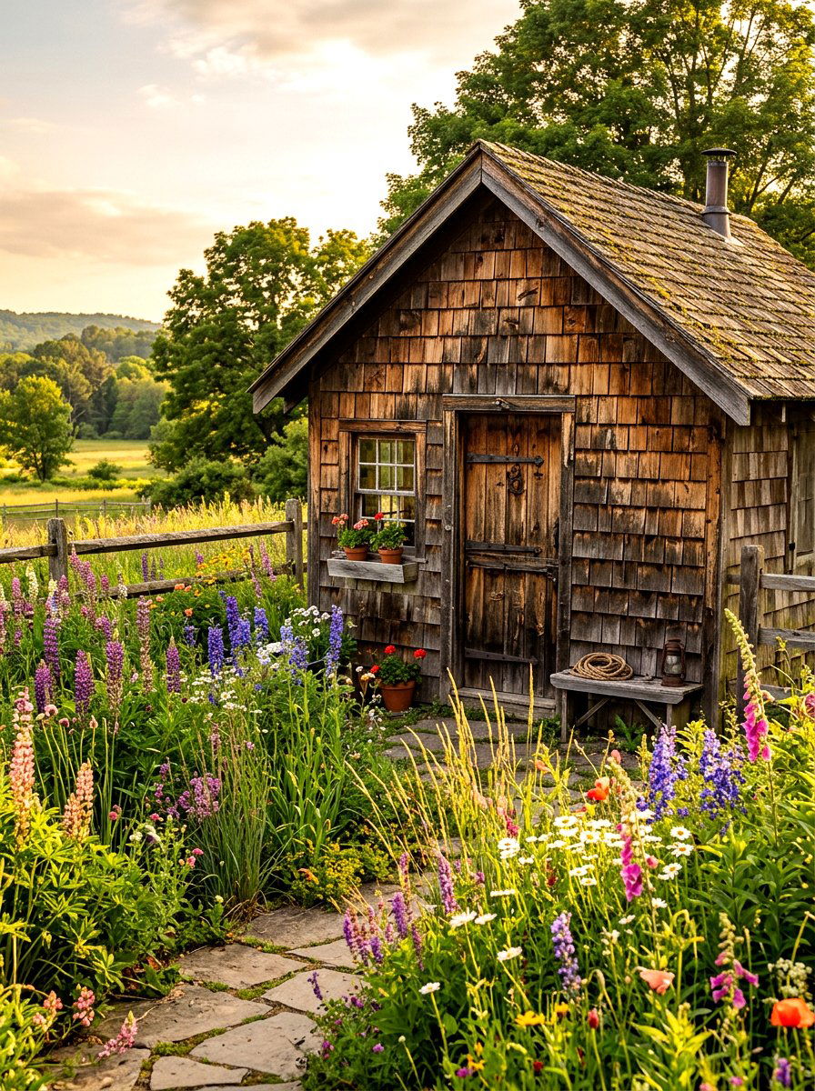 Rustic Wooden Shed - 30 outdoor storage shed ideas