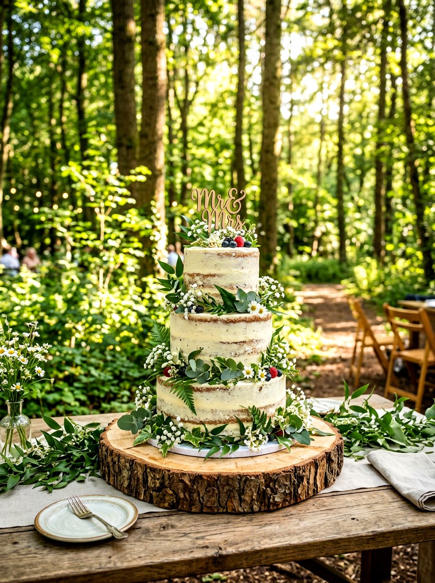 Rustic Wooden Slice - 30 cake table decor ideas