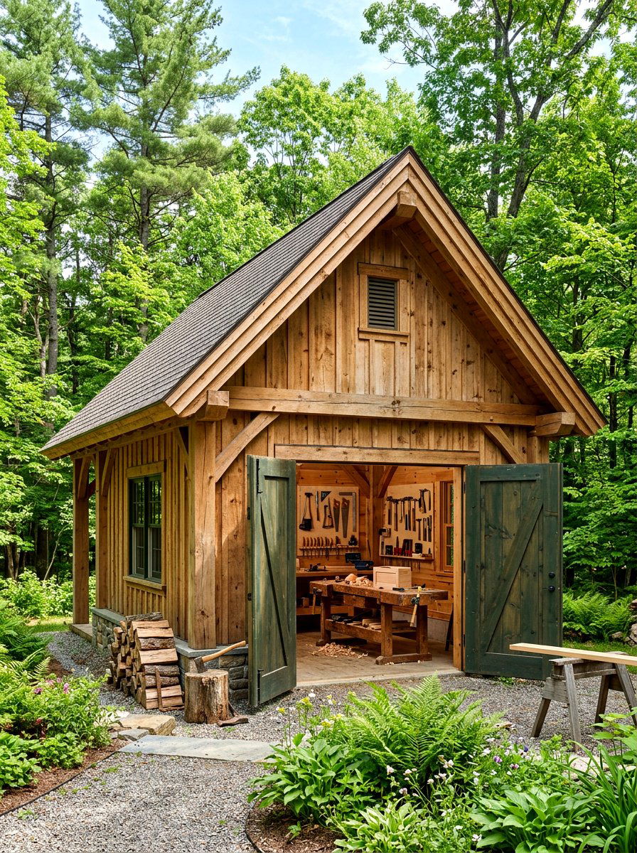 Rustic Woodworking Workshop - 30 backyard workshop shed ideas