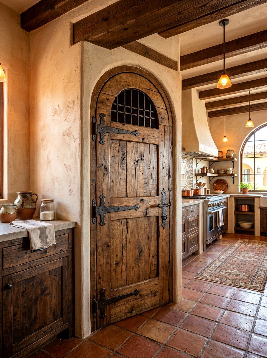 Rustic arched pantry door - 30 arched pantry door ideas