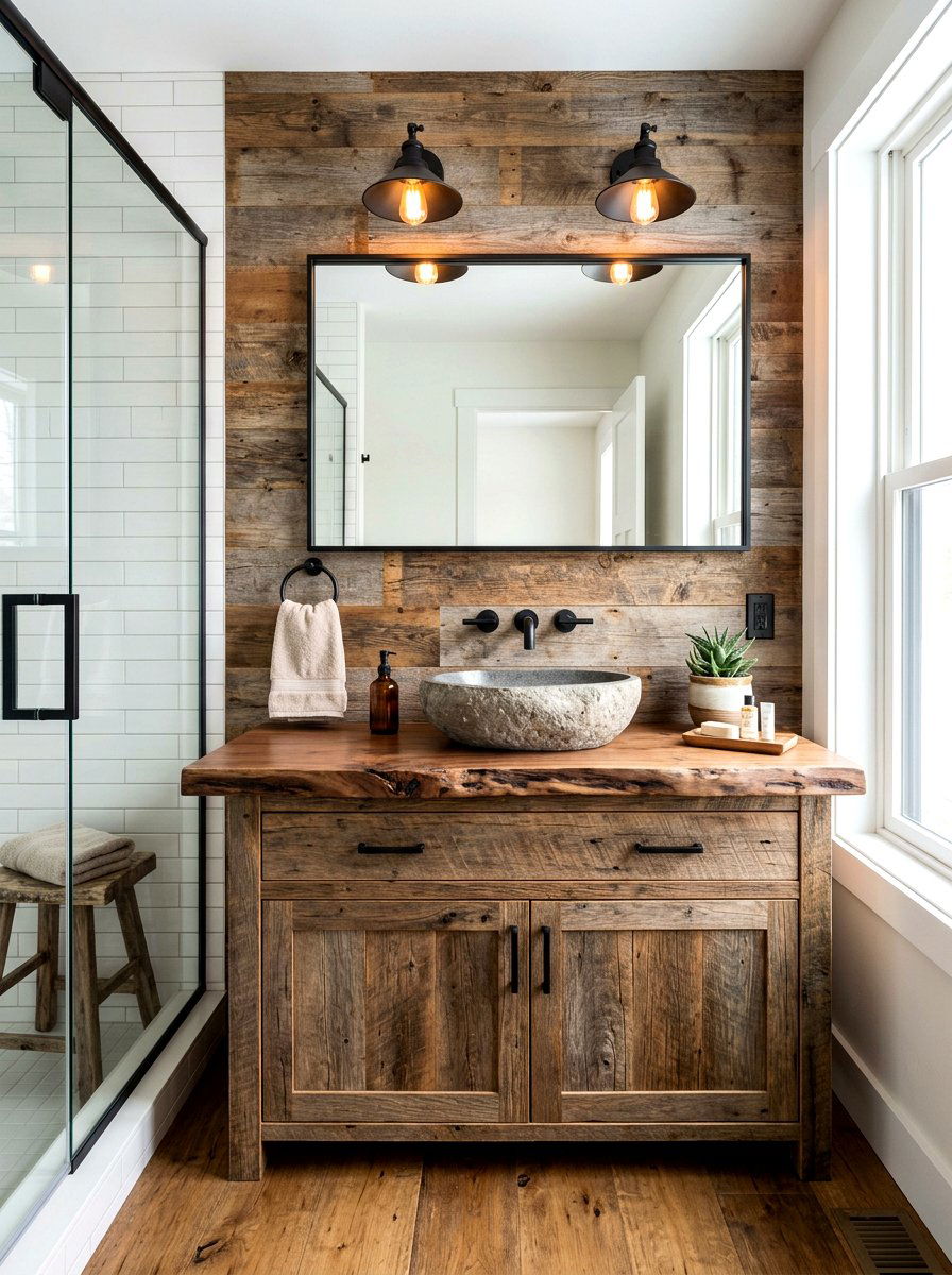 Rustic bathroom vanity - 30 lake cabin decor ideas