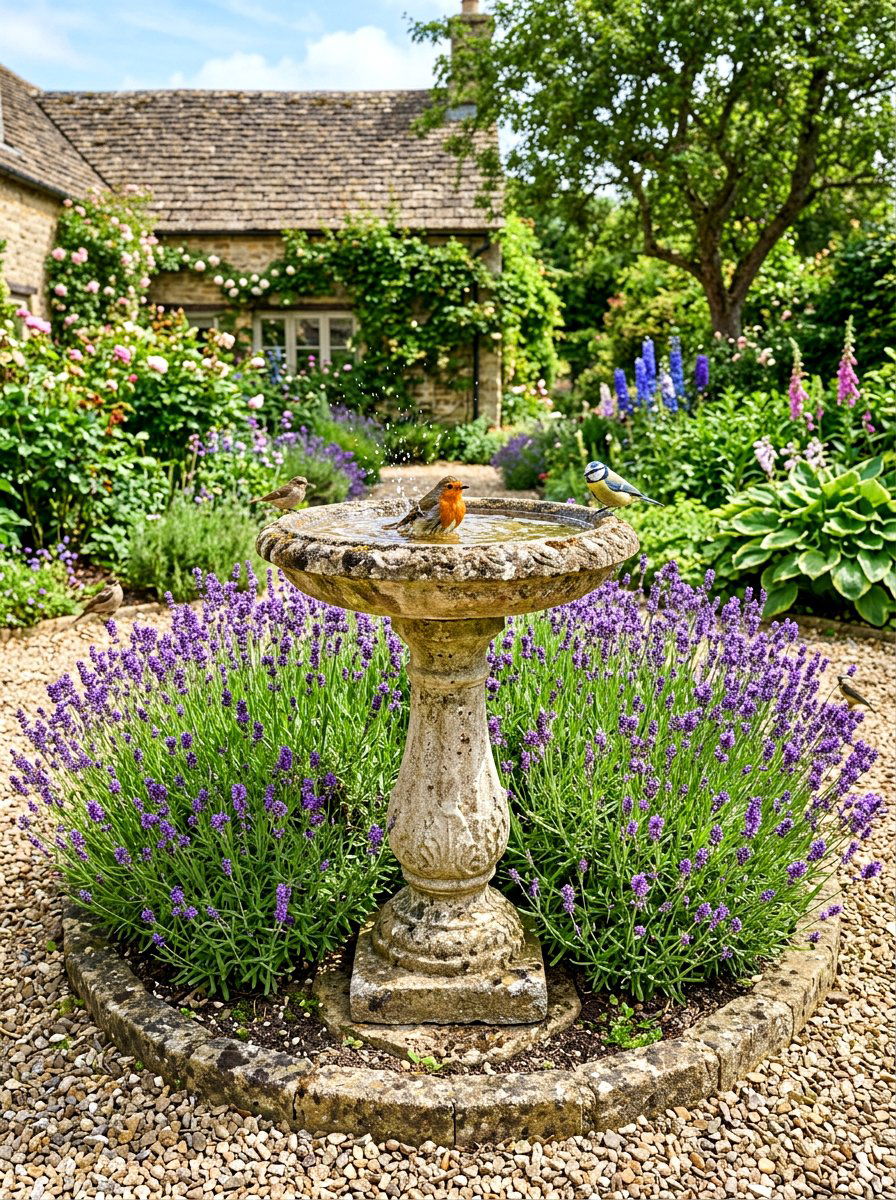 Rustic bird baths - 30 vintage garden decor ideas