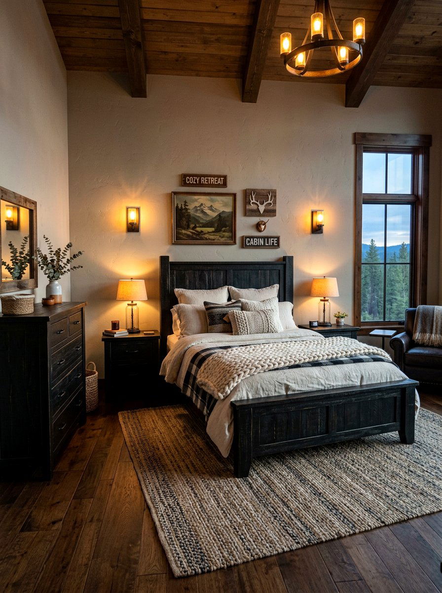 Rustic black bedroom furniture - 30 black bedroom ideas