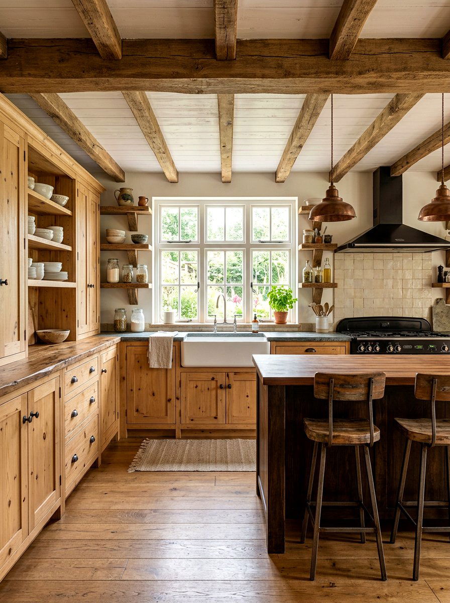 Rustic blonde wood kitchen - 30 blonde wood kitchen ideas