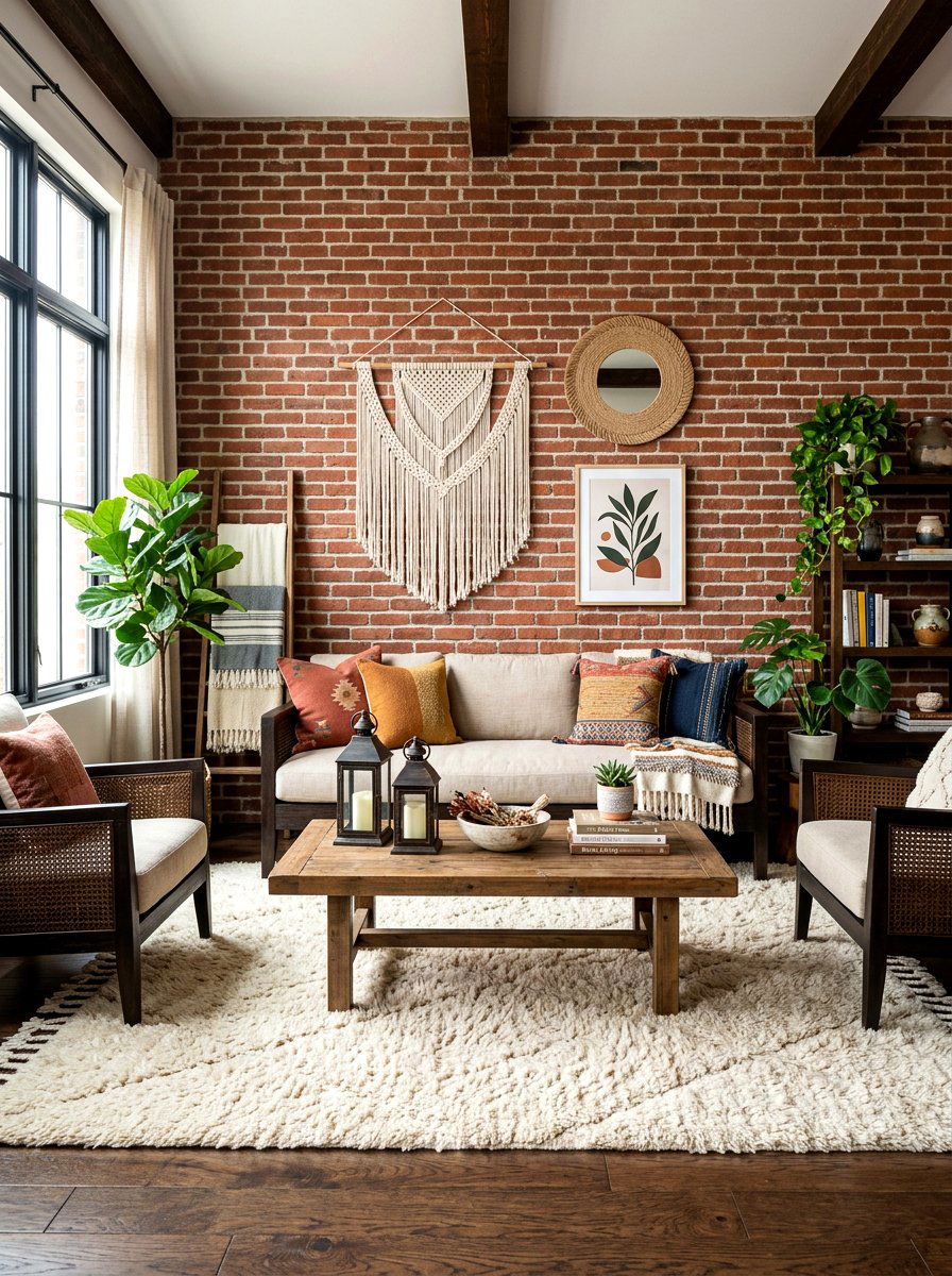Rustic boho living room - 30 boho living room ideas