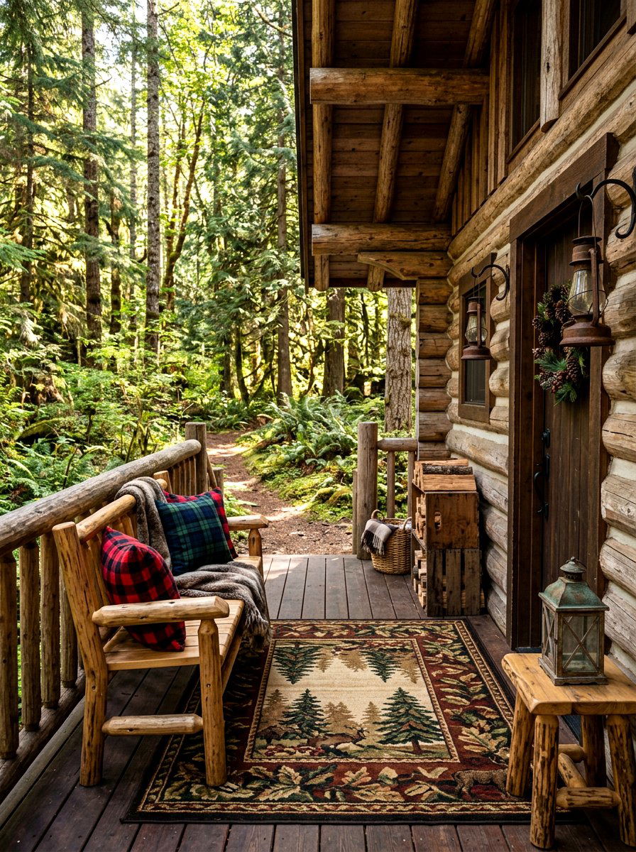 Rustic cabin porch - 30 seasonal front porch ideas
