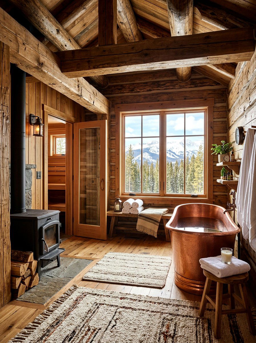 Rustic cabin wellness room - 30 contrast therapy room ideas