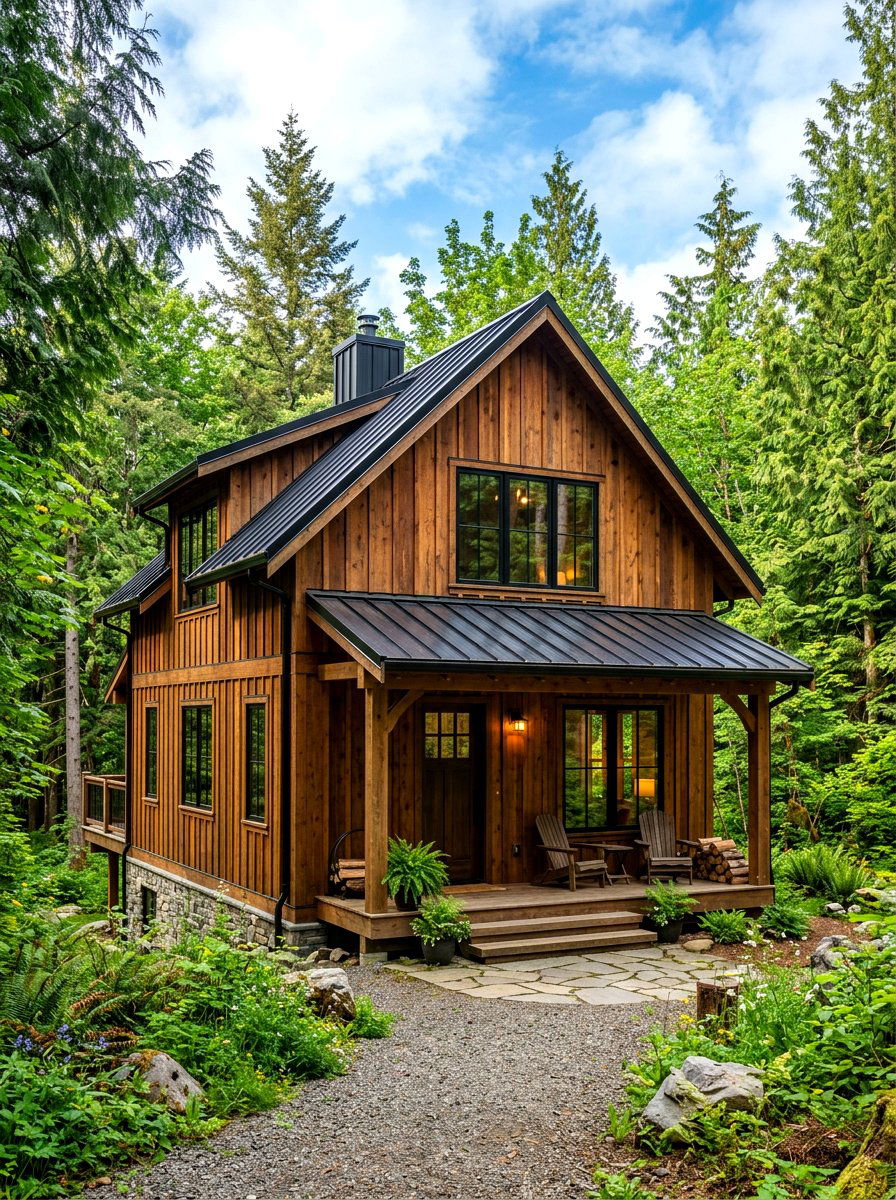 Rustic cedar board and batten - 30 board and batten exterior trim ideas
