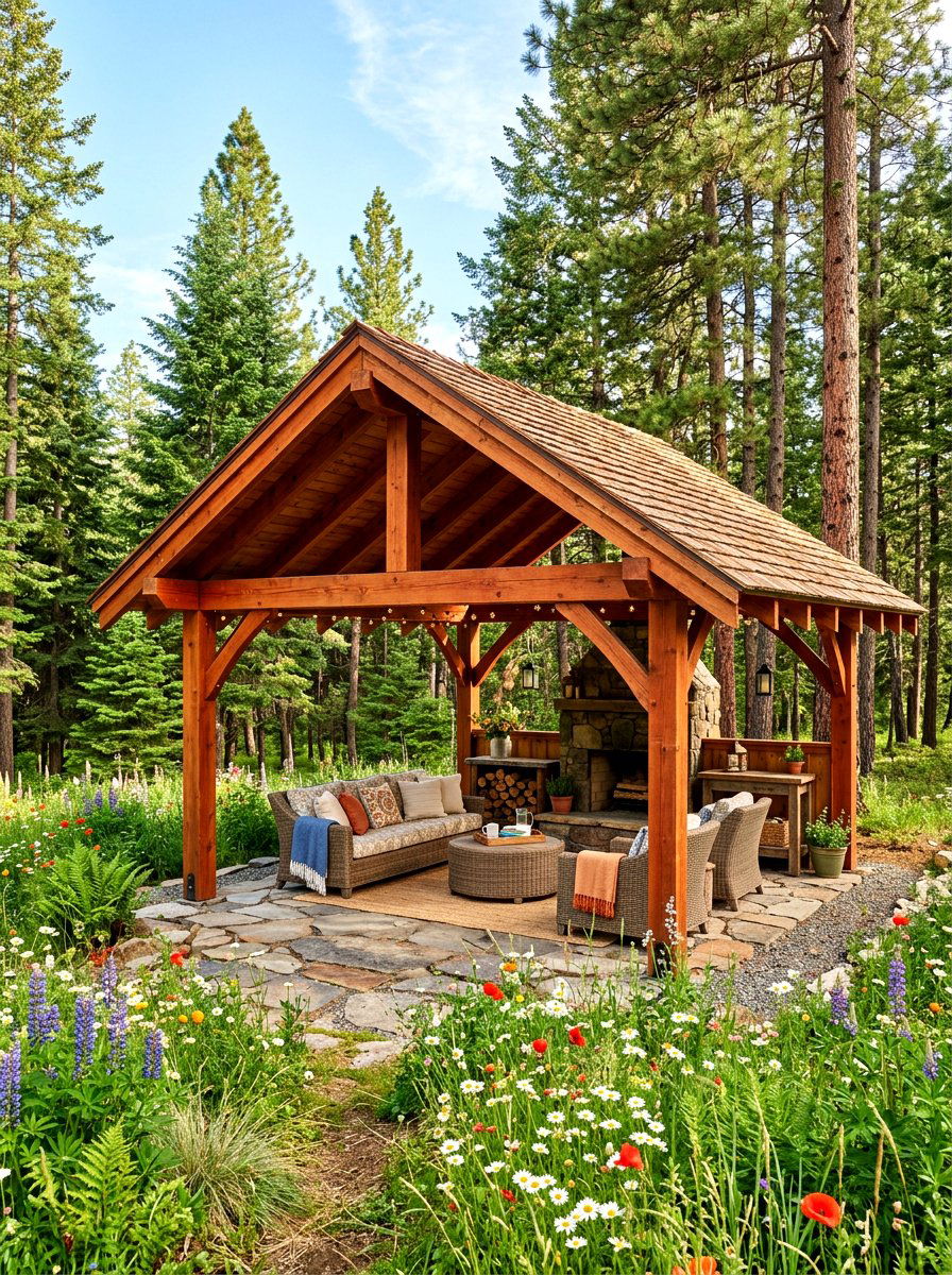 Rustic cedar pavilion - 30 open air pavilion ideas