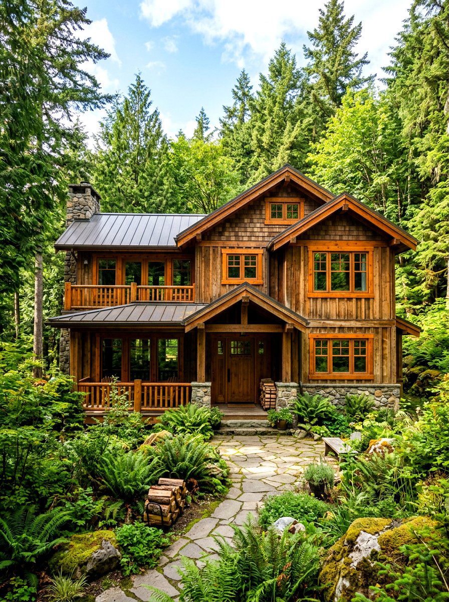 Rustic cedar window trim - 30 outdoor window trim ideas