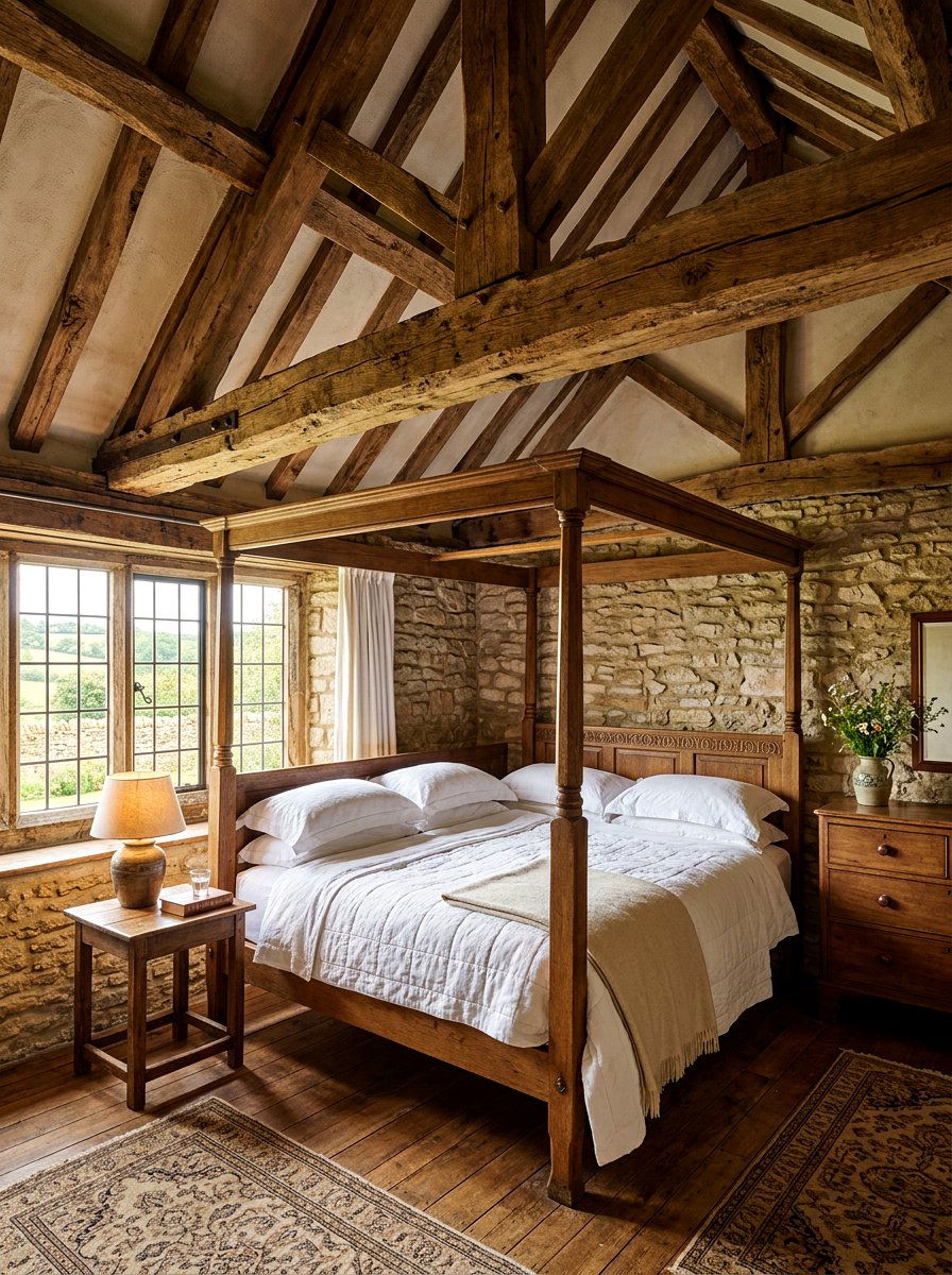 Rustic ceiling beams - 30 earthy bedroom ideas