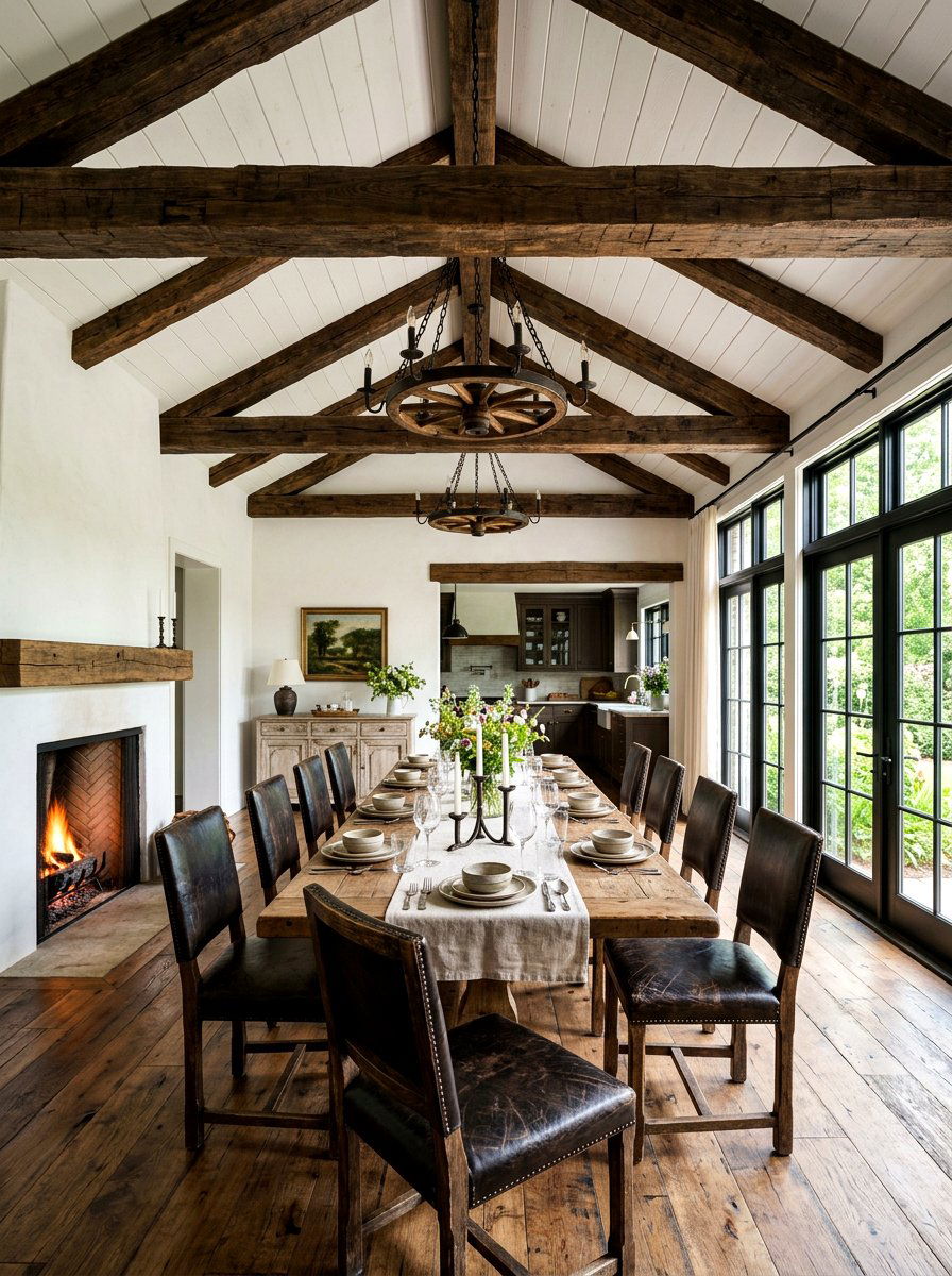 Rustic ceiling beams - 30 boutique restaurant dining ideas