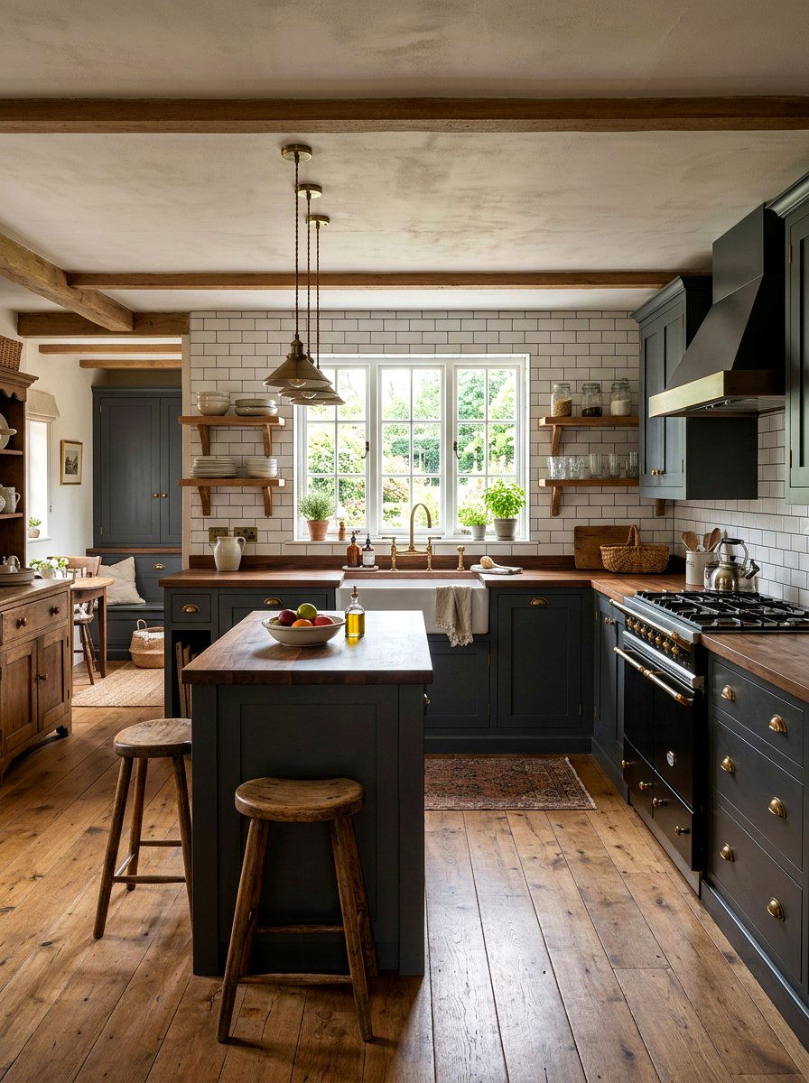 Rustic charcoal kitchen farmhouse sink - 30 charcoal kitchen ideas