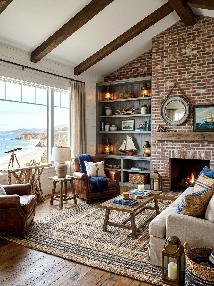 Rustic coastal living room - 30 coastal living room ideas