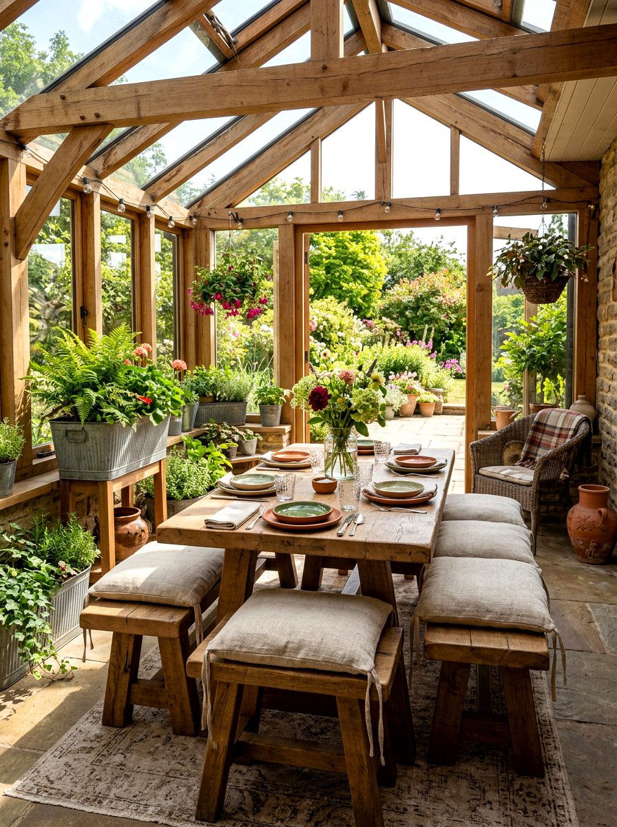 Rustic conservatory furniture - 30 conservatory decor ideas