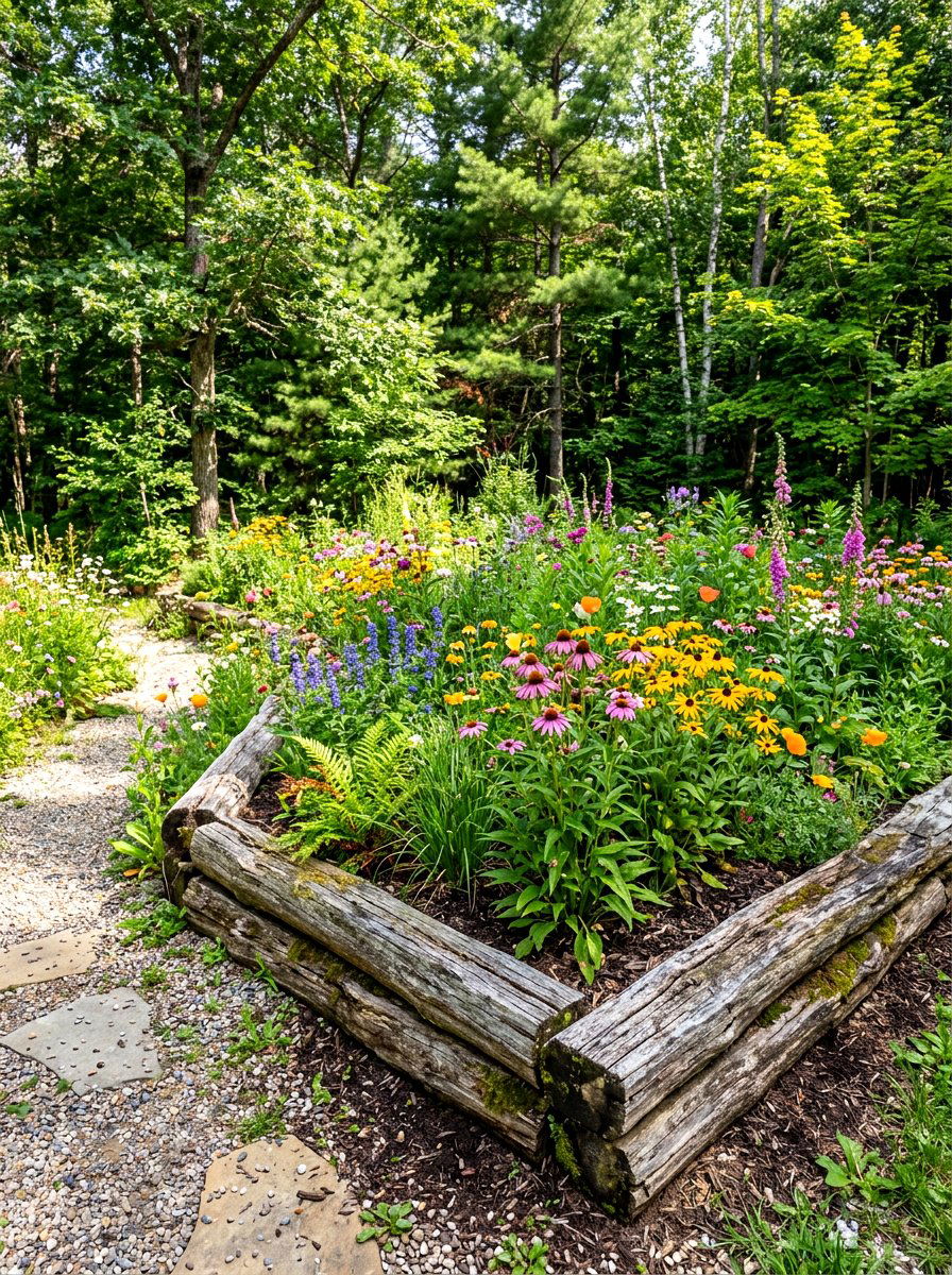 Rustic corner garden bed - 30 raised bed corner ideas