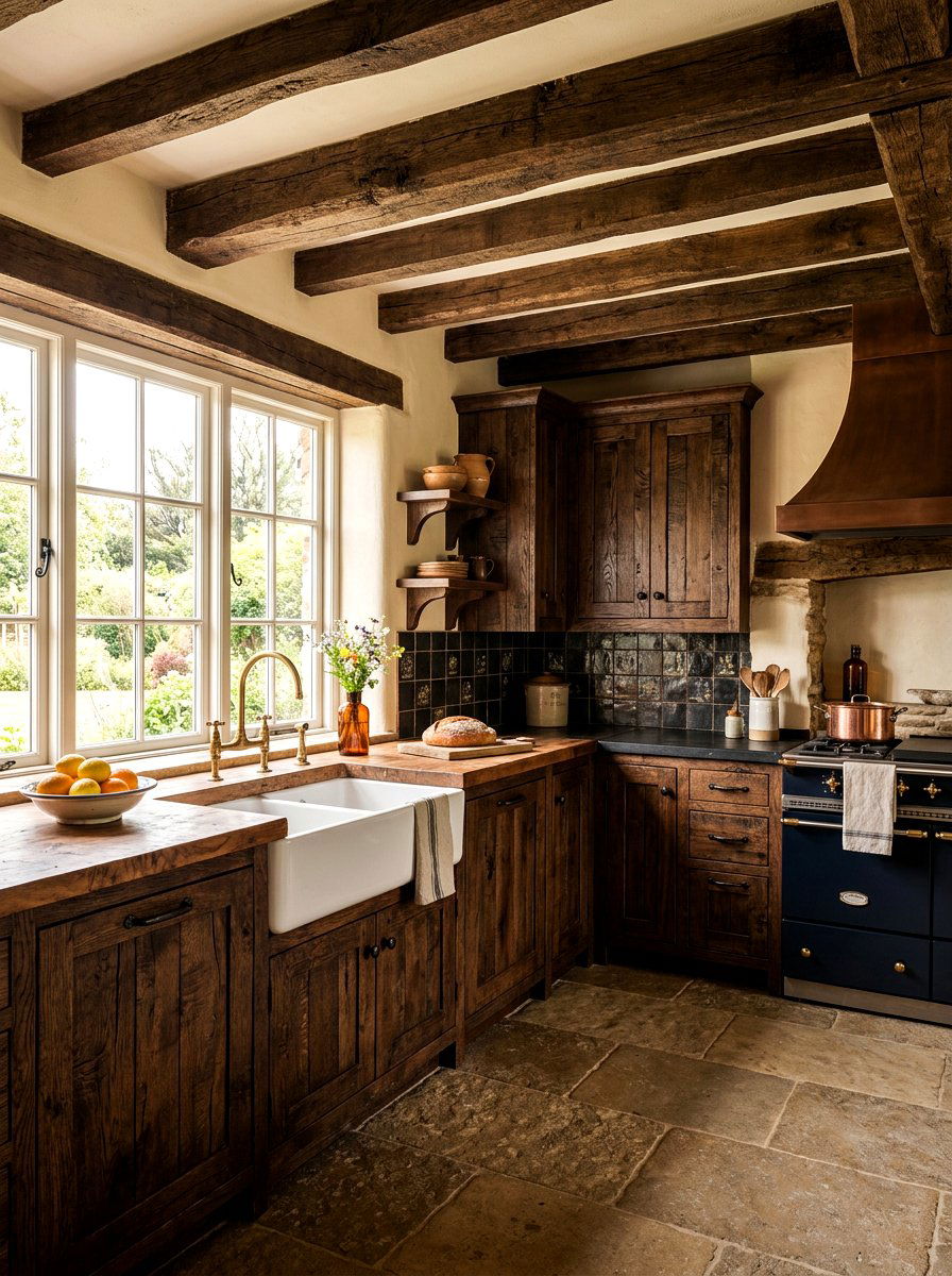 Rustic dark wood kitchen - 30 dark wood kitchen ideas