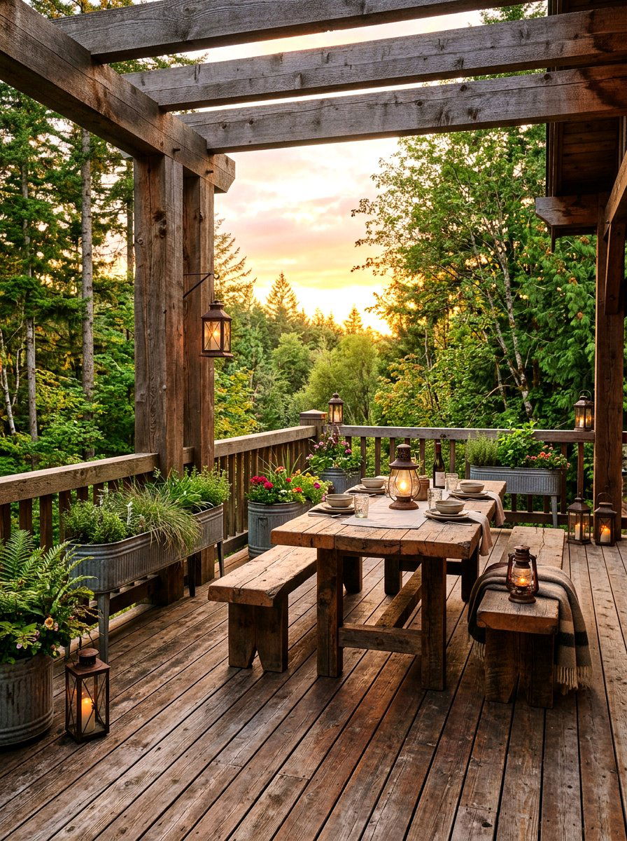 Rustic deck style - 30 sunset deck decor ideas