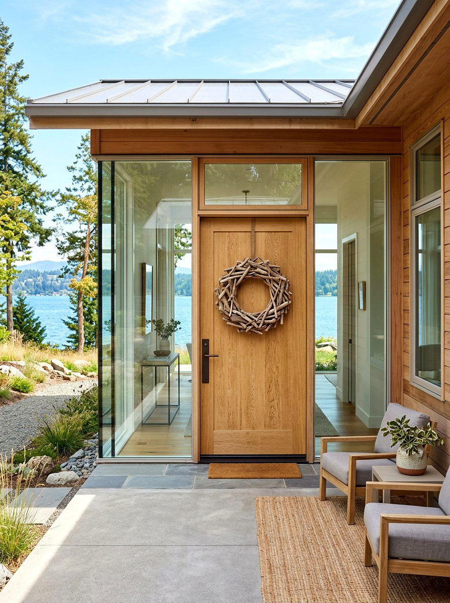 Rustic driftwood wreath - 30 exterior wreath display ideas