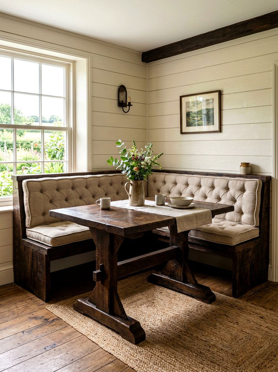 Rustic farmhouse booth - 30 banquette seating ideas