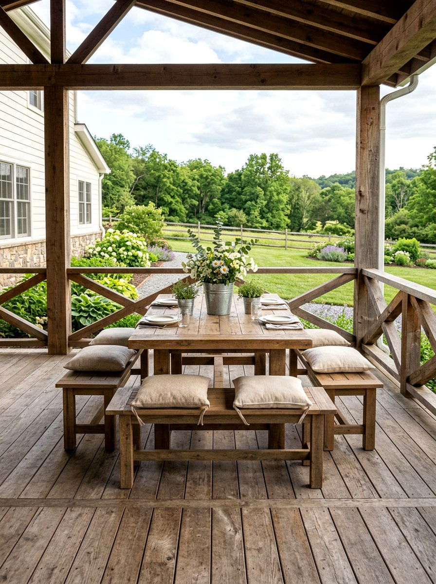 Rustic farmhouse deck - 30 cozy deck ideas