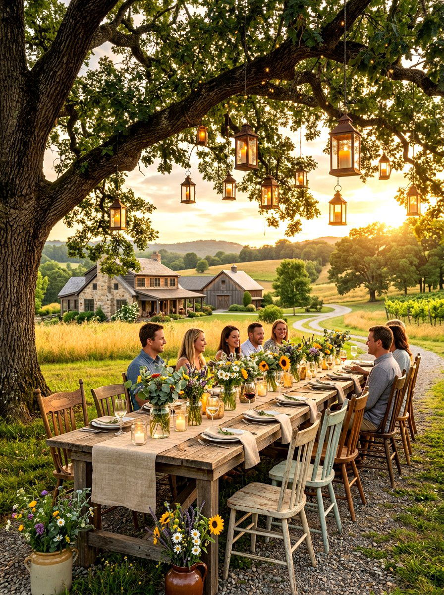 Rustic farmhouse dining - 30 backyard party ready ideas
