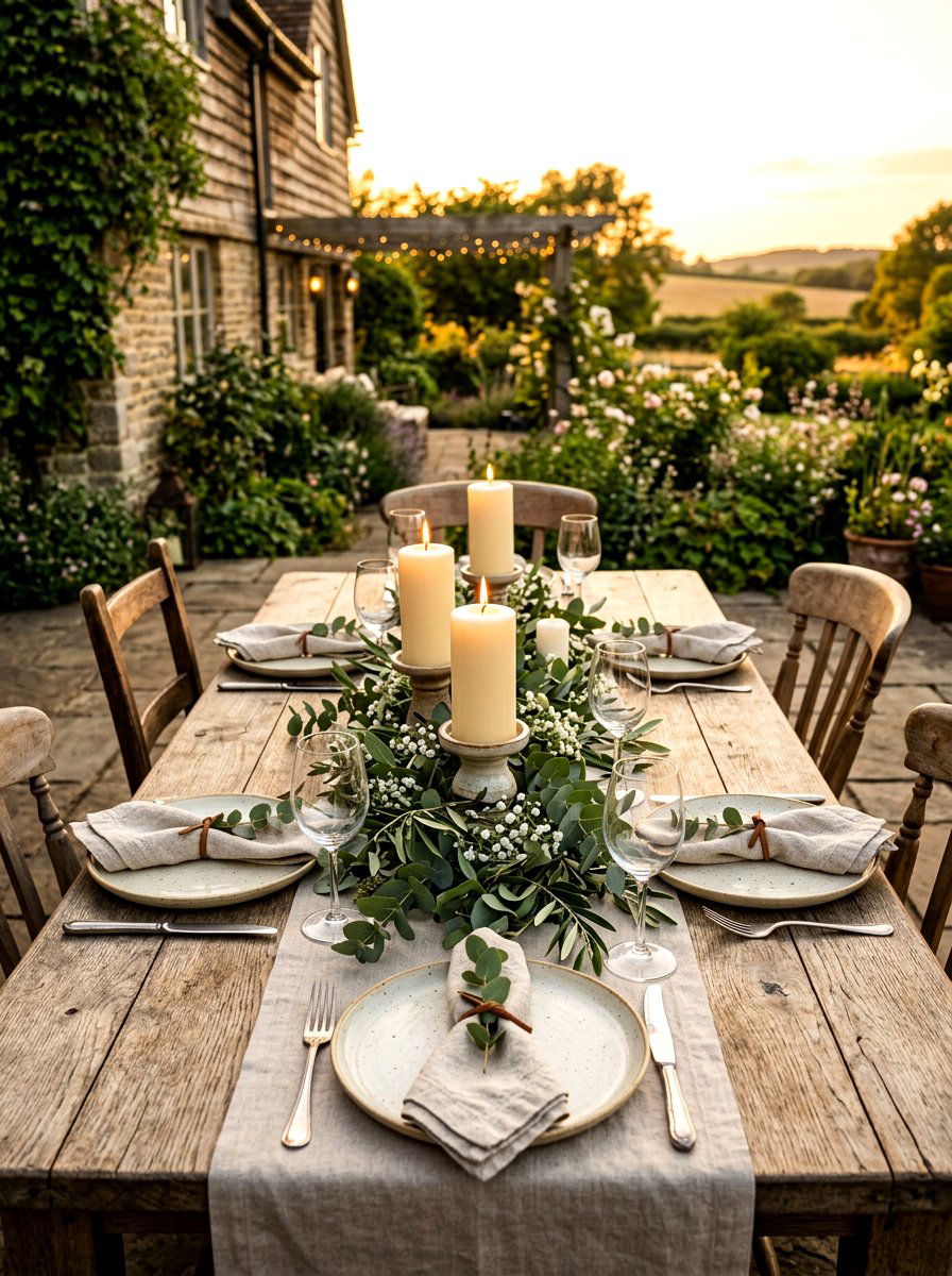 Rustic farmhouse dining room candles - 30 candlelit dining room ideas aesthetic