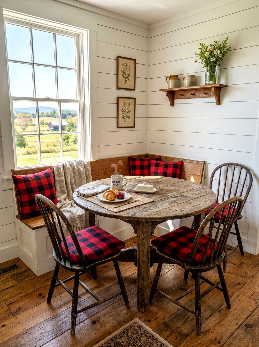 Rustic farmhouse morning nook - 30 bedroom breakfast nook ideas