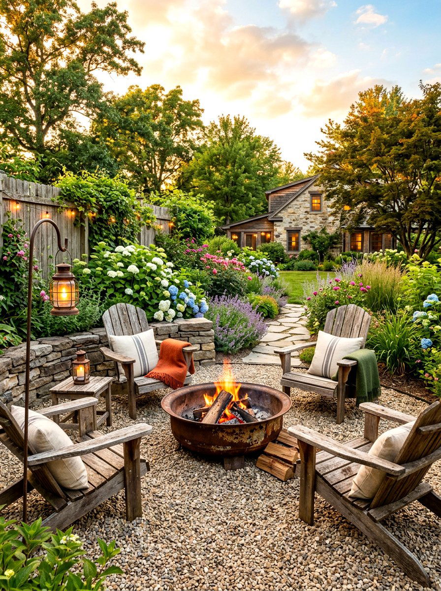 Rustic fire pit area - 30 fire pit ideas