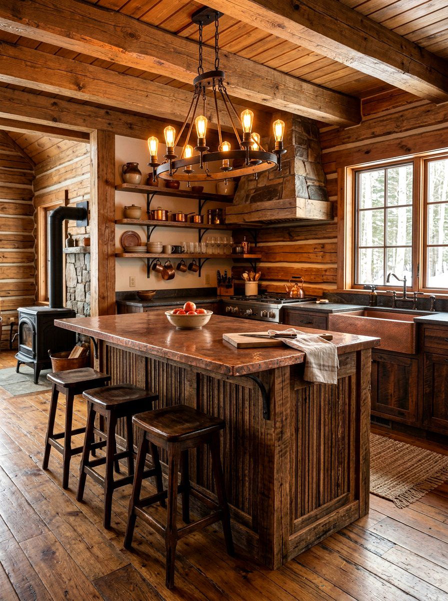 Rustic fluted kitchen island - 30 fluted kitchen island ideas