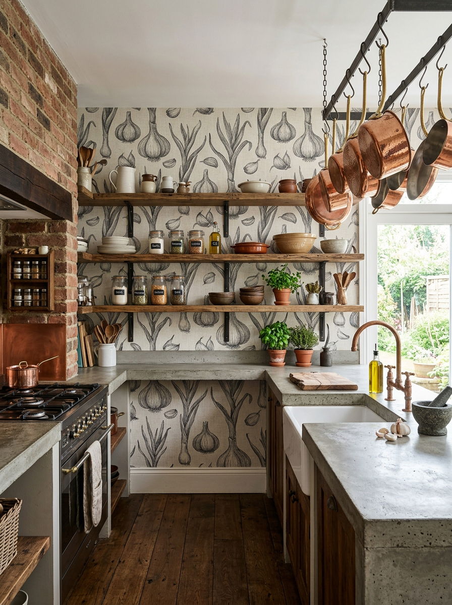 Rustic garlic wallpaper - 30 vegetable motif wallpaper ideas