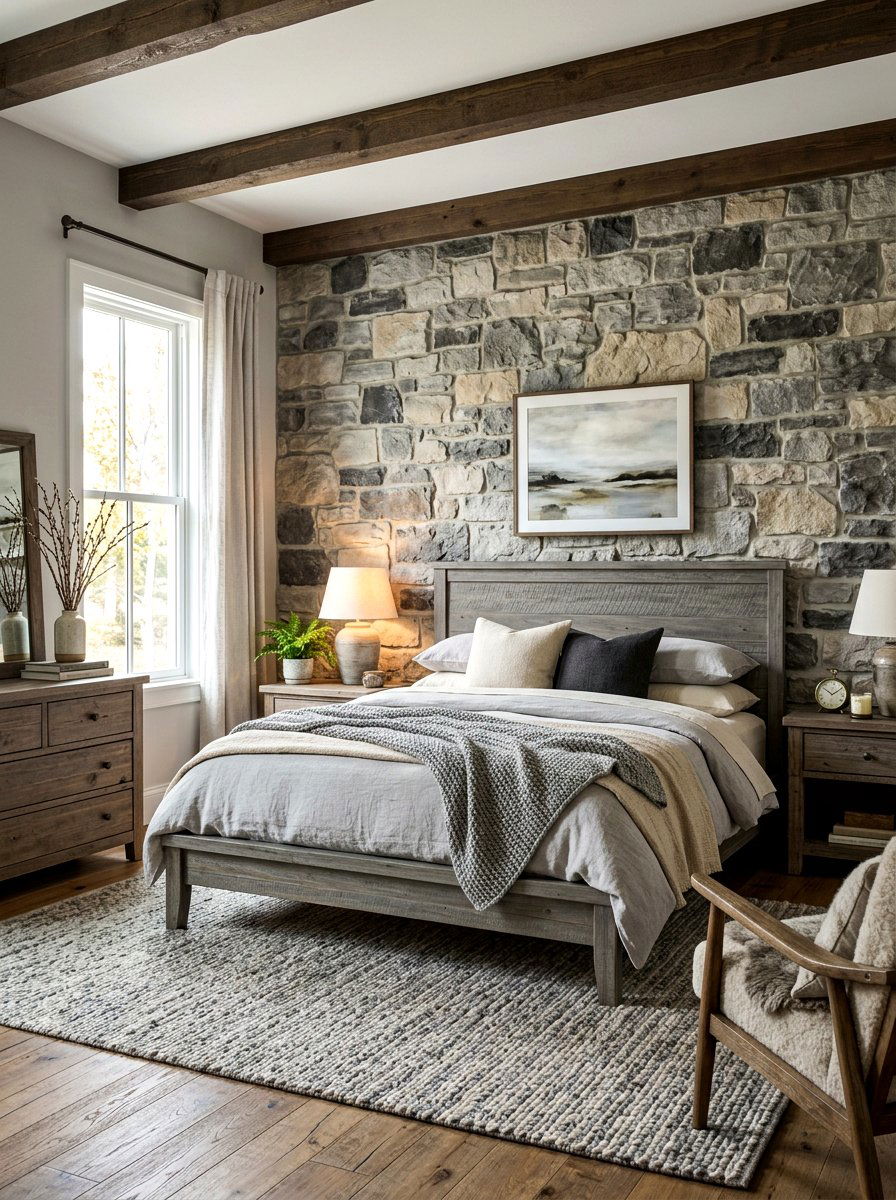 Rustic gray bedroom - 30 gray bedroom ideas