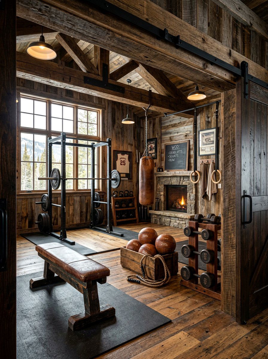 Rustic gym - 30 home gym ideas