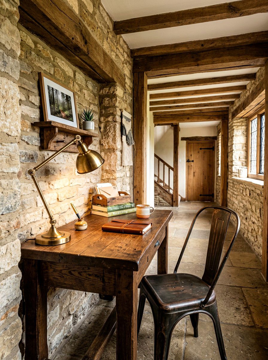 Rustic hallway office nook - 30 hallway office nook ideas
