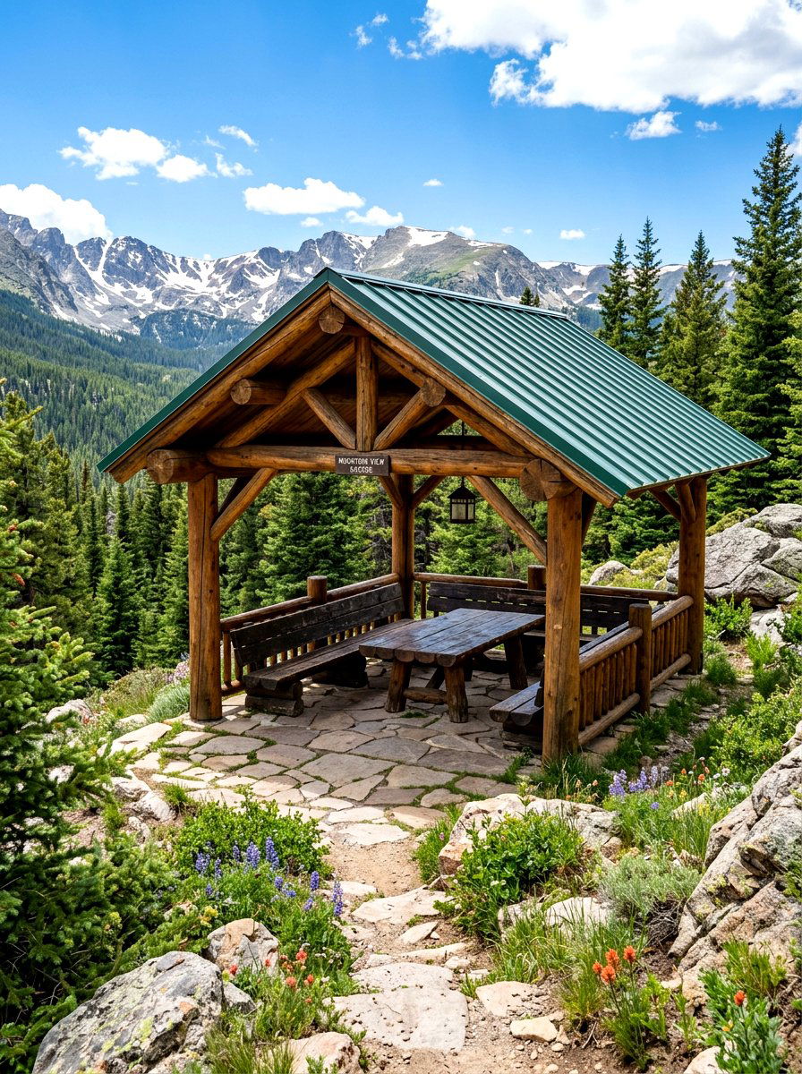 Rustic log gazebo - 30 garden gazebo ideas