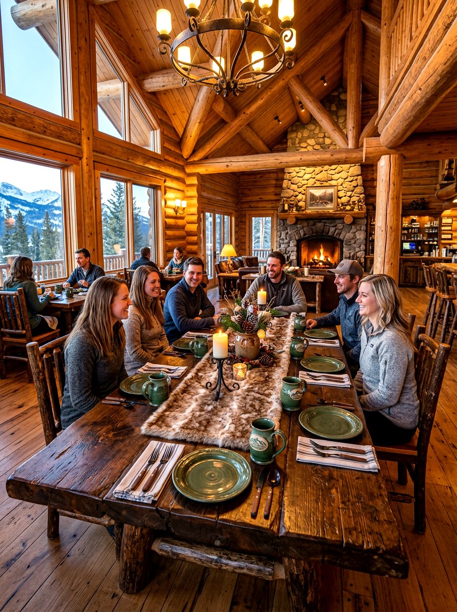 Rustic mountain lodge dining - 30 vintage tablescape ideas
