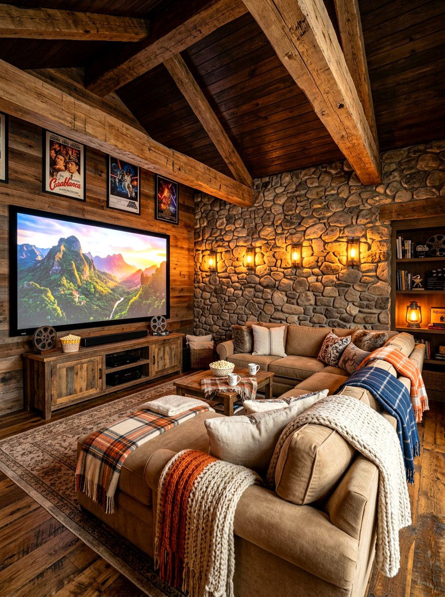 Rustic movie room - 30 movie room ideas