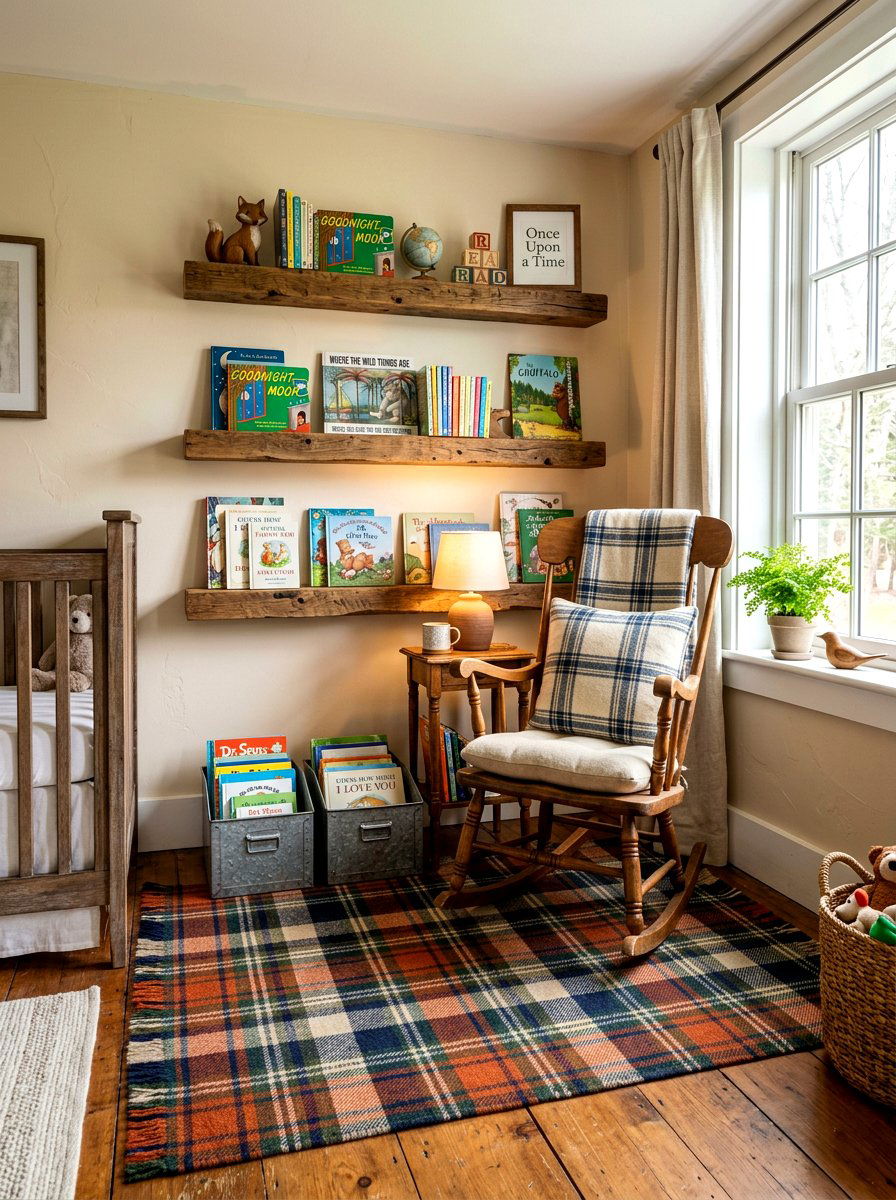 Rustic nursery reading nook - 30 nursery reading corner ideas
