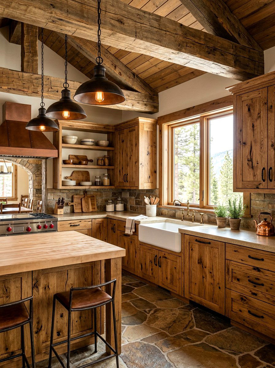 Rustic oak kitchen cabinets - 30 oak kitchen cabinet ideas