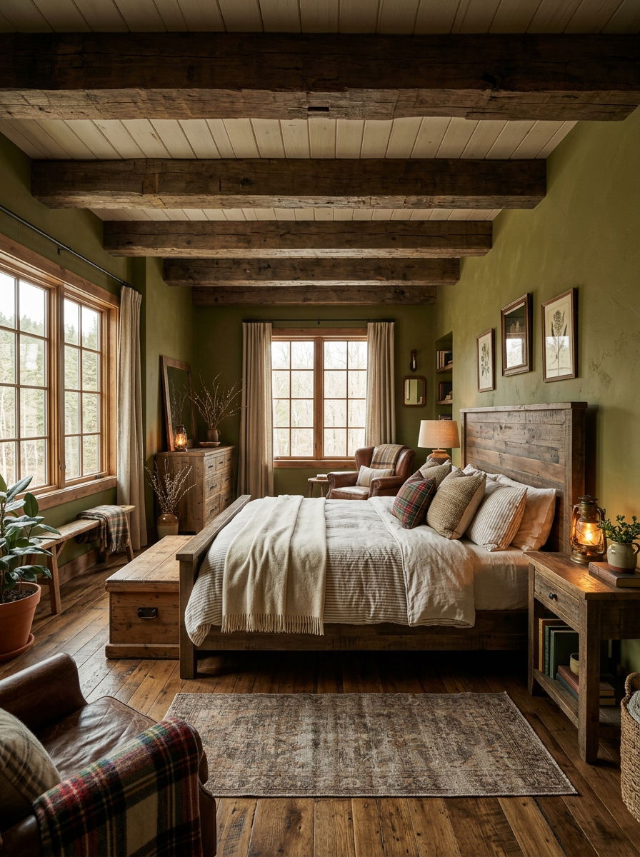 Rustic olive green bedroom - 30 olive green bedroom ideas