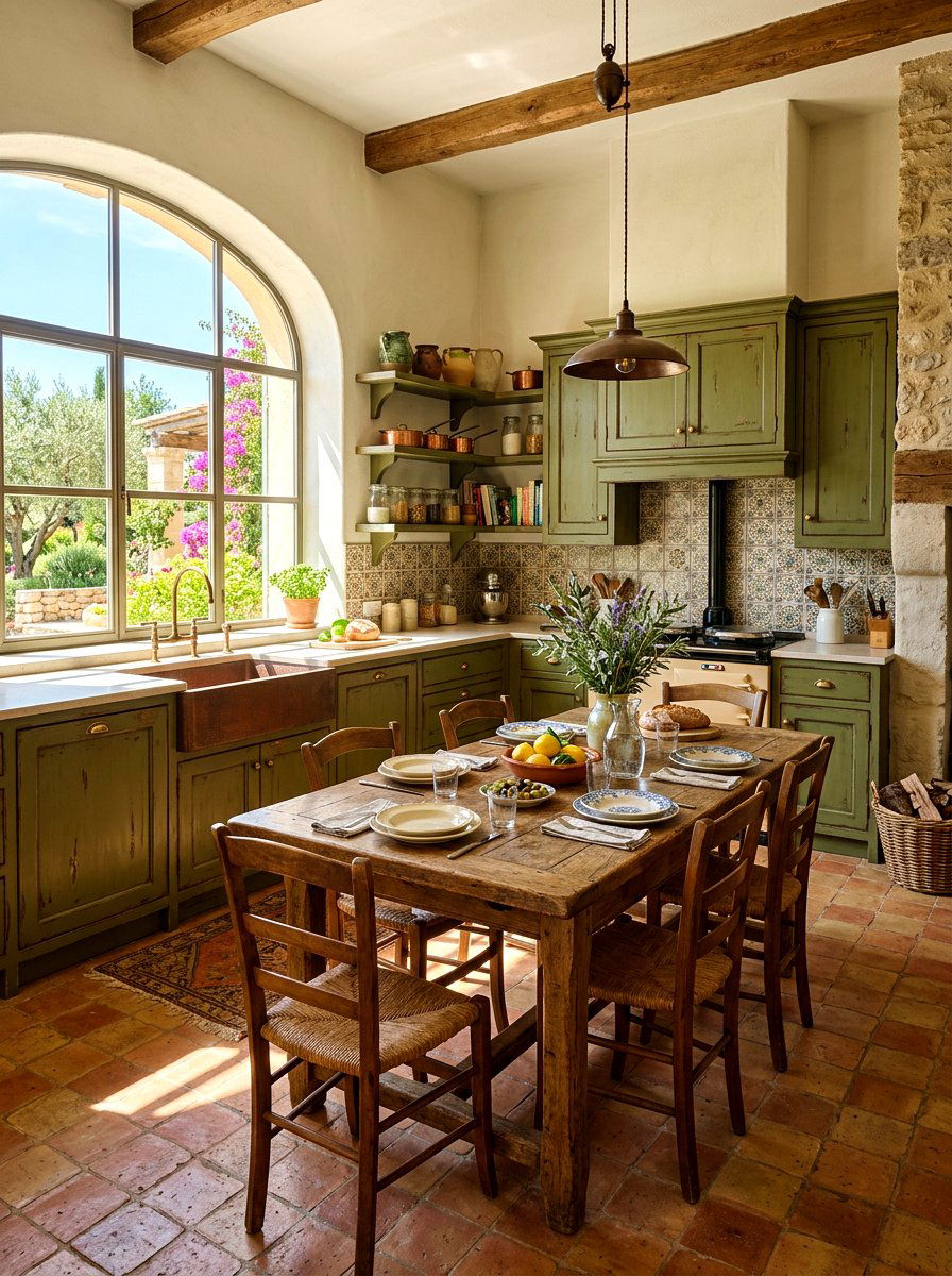 Rustic olive green kitchen - 30 olive green kitchen ideas
