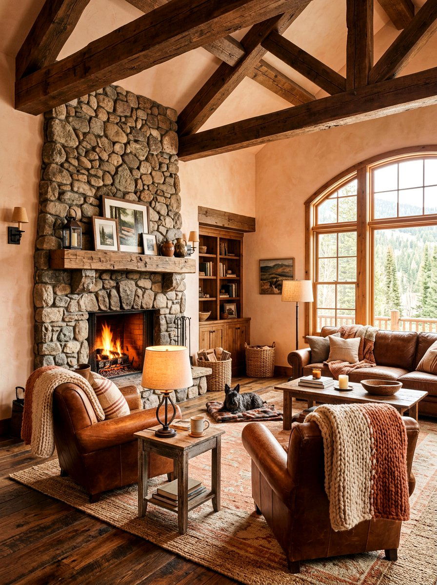 Rustic peach living room - 30 peach living room ideas